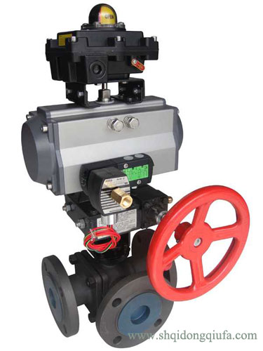  Q644F氣動(dòng)三通法蘭球閥